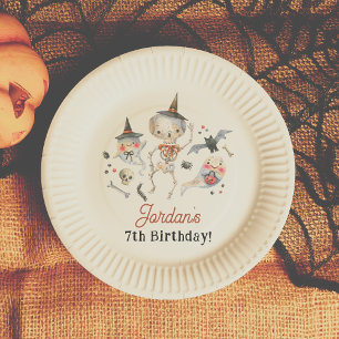 Spooktacular Halloween Birthday Party Paper Plate