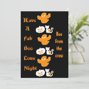 Spooktacular Halloween Boo Parade Ghost Ghouls Fun Holiday Card