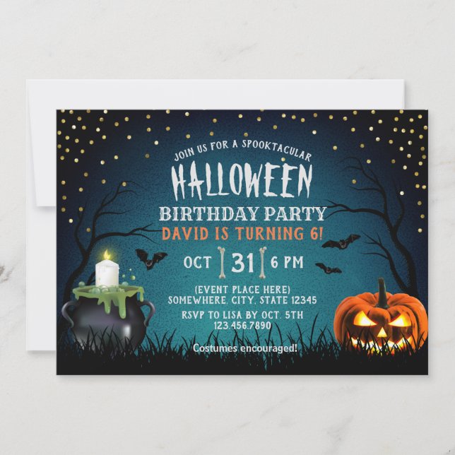 Spooktacular Halloween Costume Birthday Party Invitation (Front)