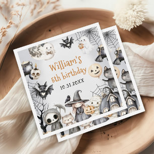 Spooktacular Halloween Cute Ghost Birthday Party Napkin