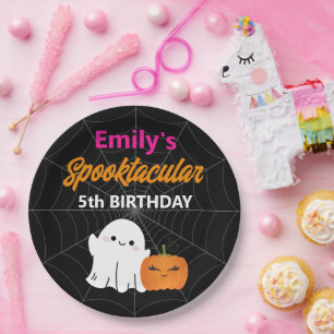 Spooktacular Halloween Kids Birthday Party Paper Plate