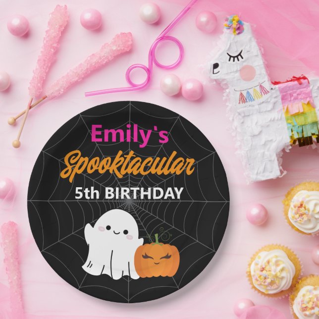 Spooktacular Halloween Kids Birthday Party Paper Plate (Party)