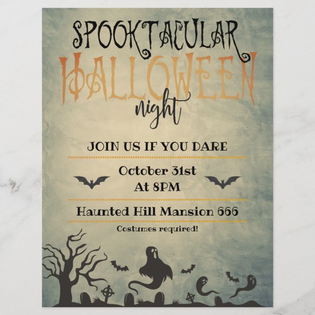 Spooktacular Halloween Night Flyer (Front)
