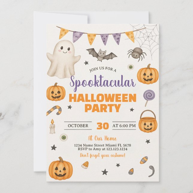 Spooktacular Halloween Party Invitation (Front)