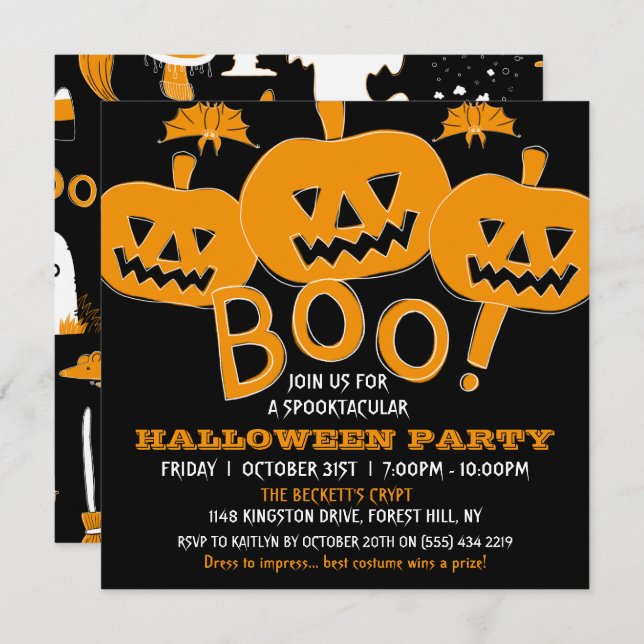 Spooktacular Halloween Party Invitation (Front/Back)