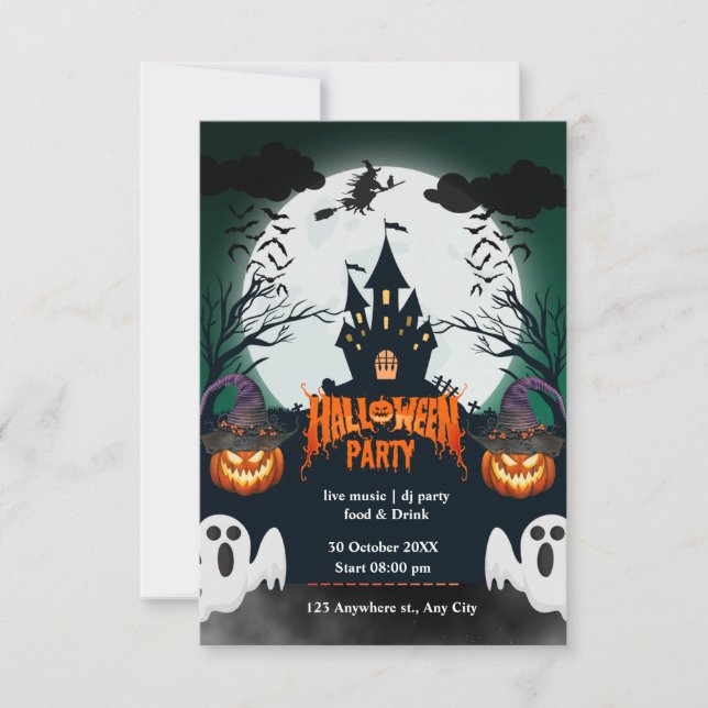Spooktacular Halloween Party Invitation - Haunting (Front)