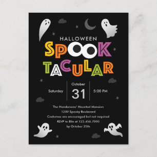 Spooktacular Halloween Party Invitation Postcard