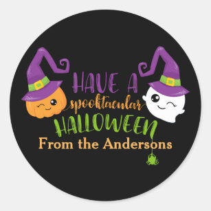 Spooktacular Halloween Party Personalised Favour Classic Round Sticker