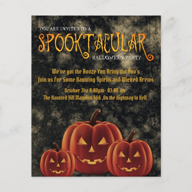 Spooktacular Halloween Party Pumpkins Flyer (Front)