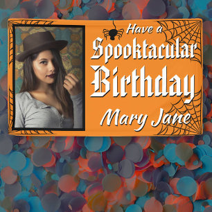 Spooktacular Halloween Photo Birthday Banner