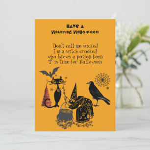 Spooktacular Halloween Poem Black Cat Raven Witch