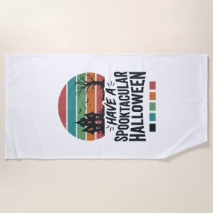 Spooktacular Halloween Vintage Engraving Shirt Des Beach Towel