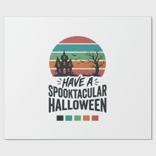 Spooktacular Halloween Vintage Engraving Shirt Des Wrapping Paper