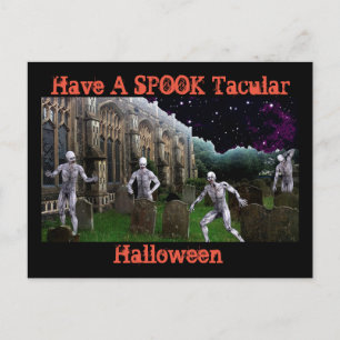 Spooktacular Halloween with Zombies Postcard
