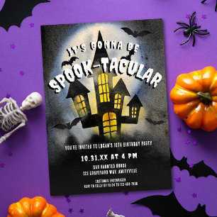 SpookTacular Haunted Castle Halloween Party Invite