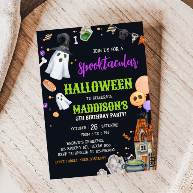 Spooktacular Kids Costume Halloween Birthday Party Invitation (Spooktacular Costume Kids Halloween Birthday Party Invitation)