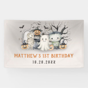 Spooktacular Kids Halloween Birthday Banner
