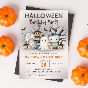 Spooktacular Kids Halloween Birthday Invitation