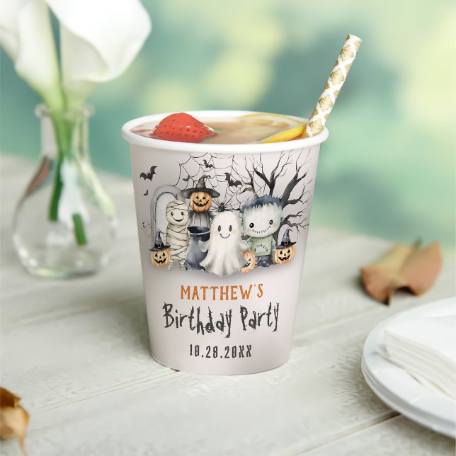 Spooktacular Kids Halloween Birthday Paper Cups (Creator Uploaded)