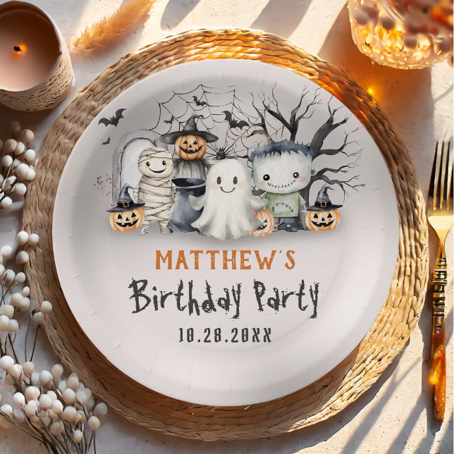Spooktacular Kids Halloween Birthday Paper Plate (Creator Uploaded)