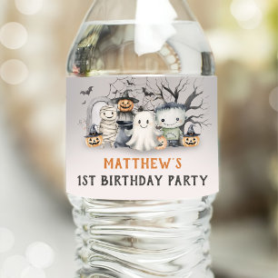 Spooktacular Kids Halloween Birthday Water Bottle Label