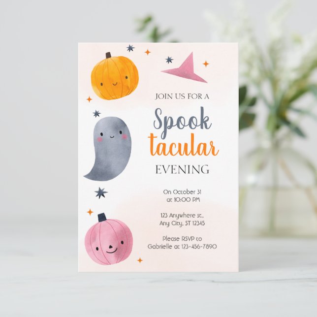 Spooktacular Kids Halloween  Invitation (Standing Front)