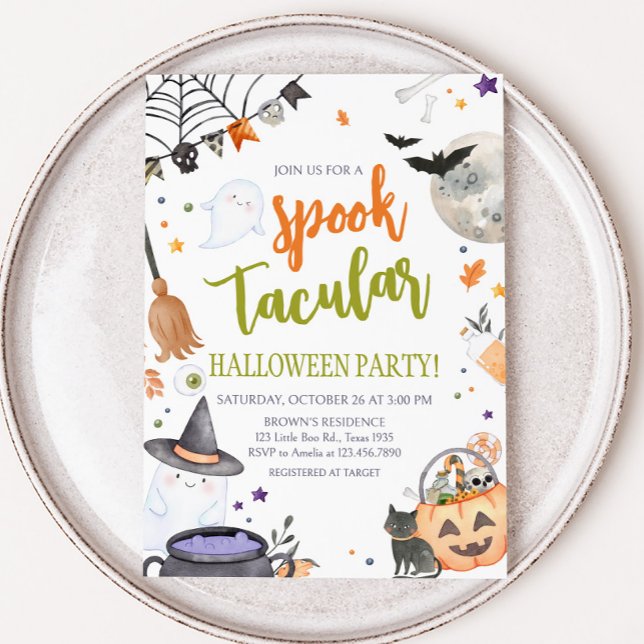 Spooktacular Kids Halloween Party Invitation (Spooktacular Halloween Party Invitation)