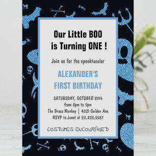 Spooktacular Little boo Halloween 1st birthday Invitation