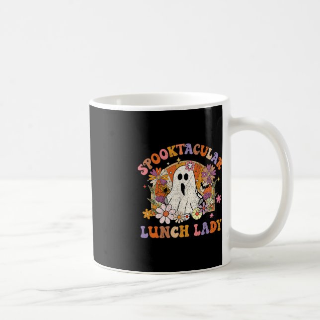 Spooktacular Lunch Lady Happy Halloween Spooky Mat Coffee Mug (Right)