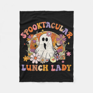 Spooktacular Lunch Lady Happy Halloween Spooky Mat Fleece Blanket