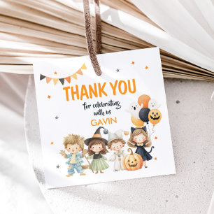 Spooktacular Monsters Halloween Costume Birthday Favour Tags