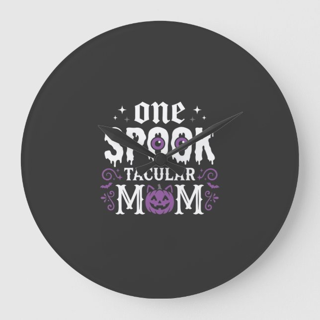 Spooktacular Mum Halloween Design_1 Large Clock (Front)