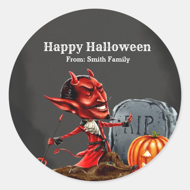 Spooktacular night classic round sticker (Front)