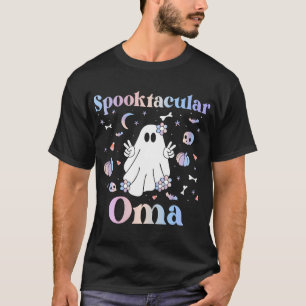Spooktacular Oma Groovy Grandma Halloween Ghost T-Shirt