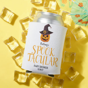 Spooktacular Orange Cute Pumpkin Baby Shower  Can Cooler