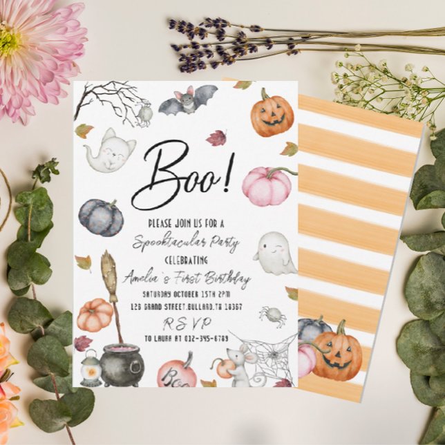 Spooktacular Party First Birthday Baby Shower Invitation (Creator Uploaded)