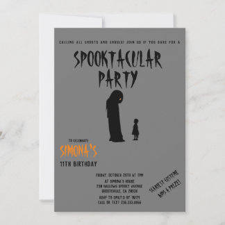 Spooktacular Party Halloween Ghost and Kid Invitation