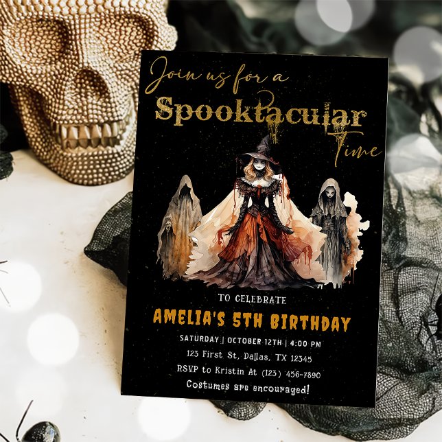 Spooktacular Party Halloween Witches Birthday Invitation (Creator Uploaded)