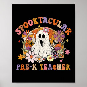 Spooktacular Pre-k Teacher Happy Halloween Matchin Poster