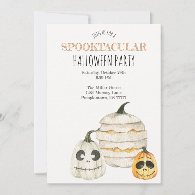 Spooktacular Pumpkin Halloween Invitation (Front)