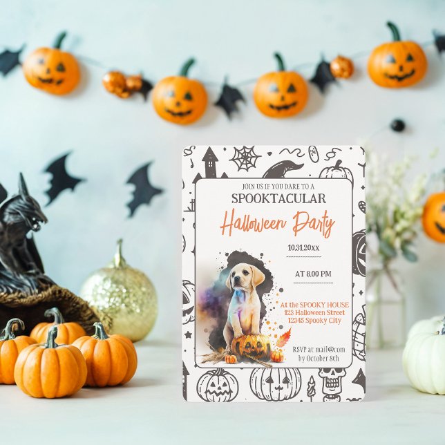 Spooktacular Puppy Halloween Party Invitations (Creator Uploaded)