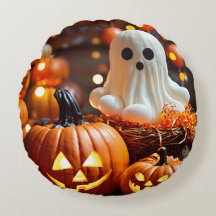 Spooktacular Round Pillows for Halloween