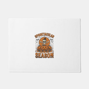 Spooktacular Season Vintage Halloween Skull Pumpki Doormat