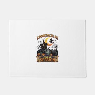Spooktacular Sweat Session Haunted House Witch Cau Doormat