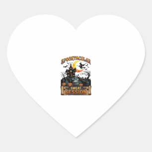 Spooktacular Sweat Session Haunted House Witch Cau Heart Sticker