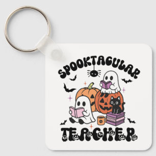 Spooktacular Teacher Cute Ghosts Halloween Key Ring