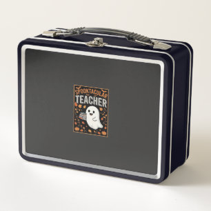 Spooktacular Teacher Halloween Ghost Design_1 Metal Lunch Box