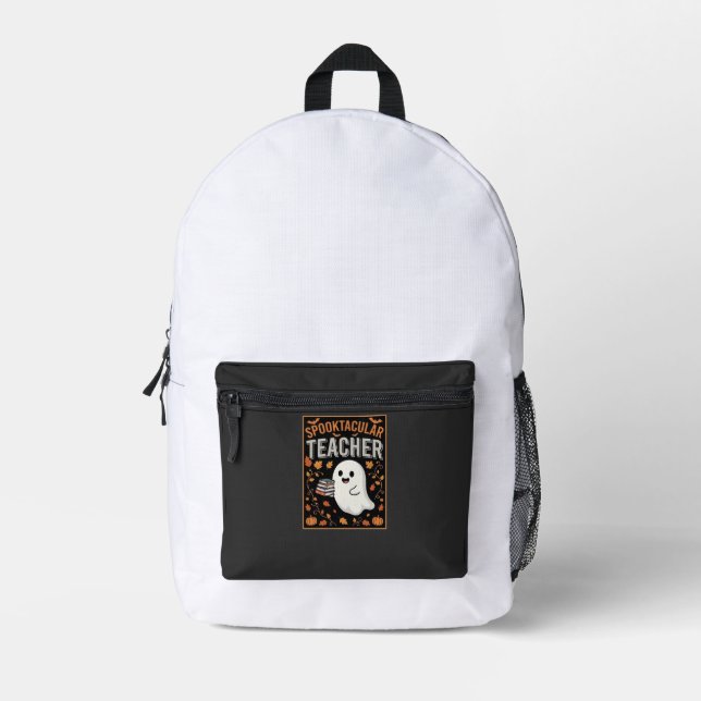 Spooktacular Teacher Halloween Ghost Design_1 Printed Backpack (Front)