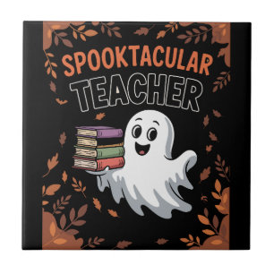 Spooktacular Teacher Halloween T-shirt Ceramic Tile