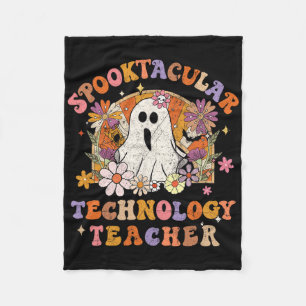 Spooktacular Technology Teacher Happy Halloween Ma Fleece Blanket